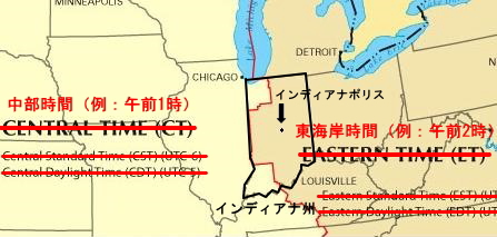 インディアナ州の地図