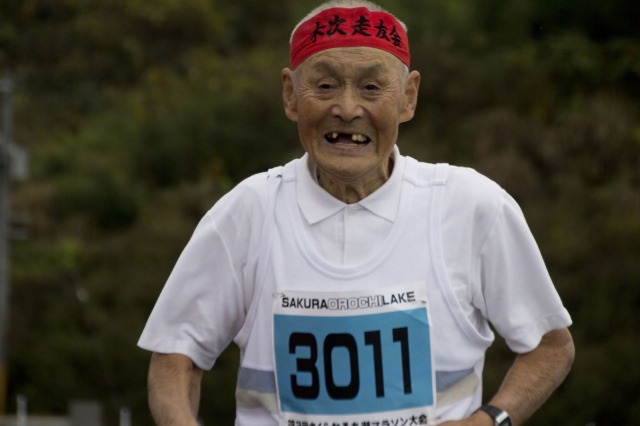 最高齢（89歳）ランナー亀山　稔さん（木次町）