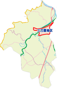 三刀屋地区の位置地図