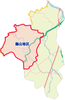 鍋山地区の位置地図