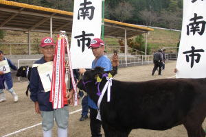 2年ぶりの子牛共進会で首席を獲得