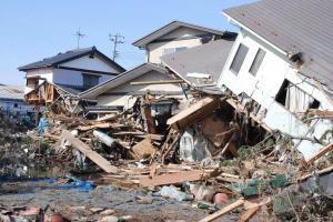 被災した家屋（二の倉地区）