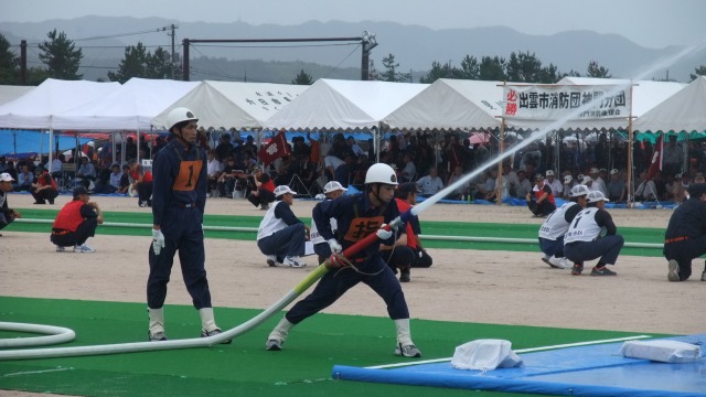 小型ポンプの部に出場した大東方面隊春殖分団の消防操法