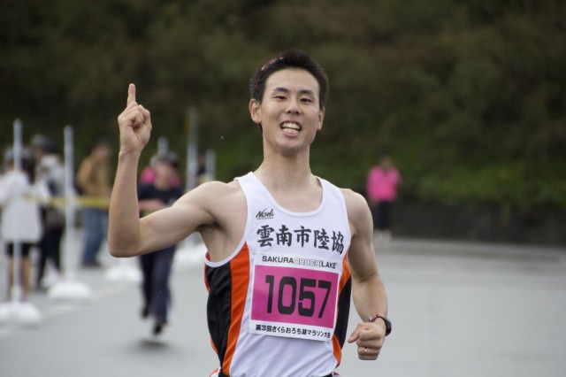 20kmの部で優勝した藤原裕貴さん（掛合町）