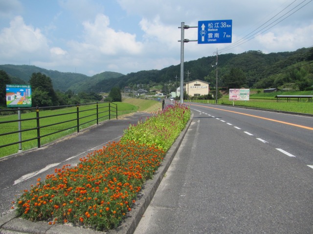 国道54号沿いの花壇