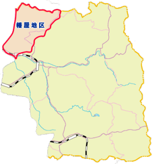 幡屋地区の位置地図