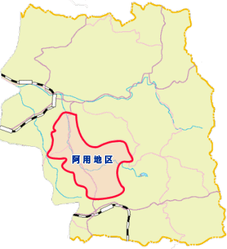 阿用地区の位置地図