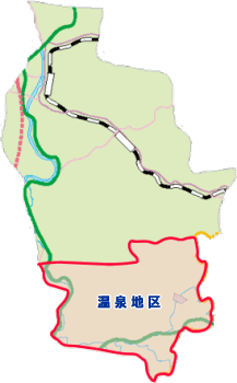  温泉地区の位置地図