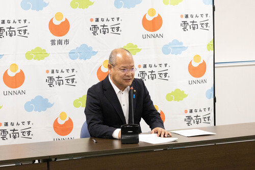 市長定例記者会見の様子